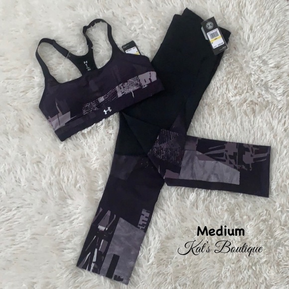 (NWT) Under Armour Capri Leggings & Sports Bra, Medium - Picture 1 of 8